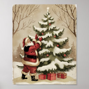 Vintage Tomte Dekorera Julgran      Poster