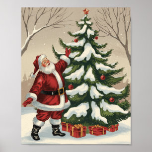 Vintage Tomte Dekorera Julgran      Poster