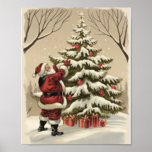 Vintage Tomte Dekorera Julgran      Poster