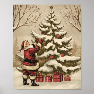 Vintage Tomte Dekorera Julgran      Poster