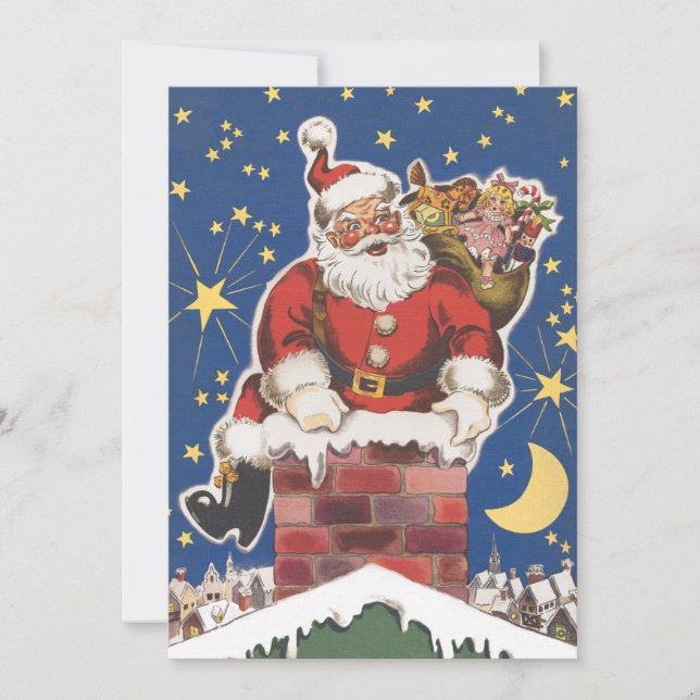 Vintage Tomte, Det var julaftonsnatt Inbjudningar (Framsida)