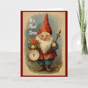 Vintage Tomte Födelsedagskort Kort