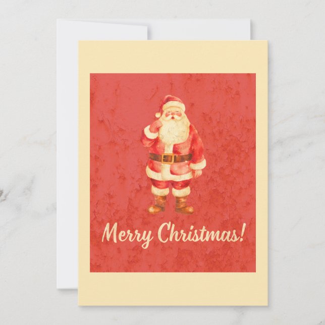 Vintage Tomte God Jul Julkort (Framsida)