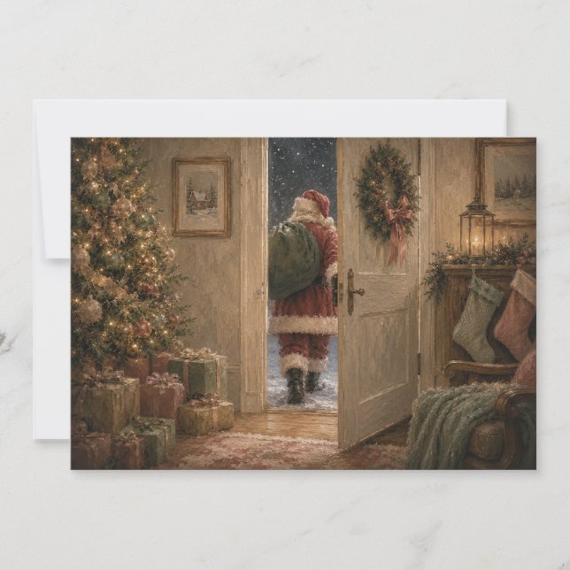 Vintage Tomte Jul  Julkort (Framsida)
