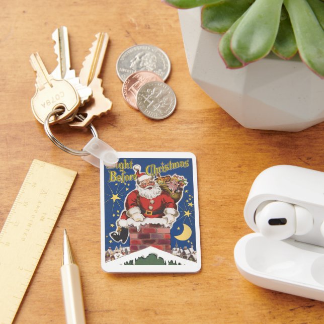 Vintage Tomte, Julaftonsnatten före juldagen Nyckelring (Skrivbord)