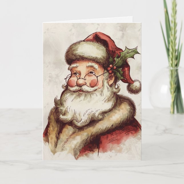 Vintage Tomte Kort (Framsida)