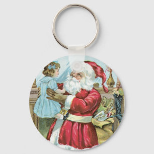 Vintage Tomte med barn Nyckelring