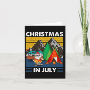 Vintage Tomte Med Camping Tält Eld Camp Jul Kort