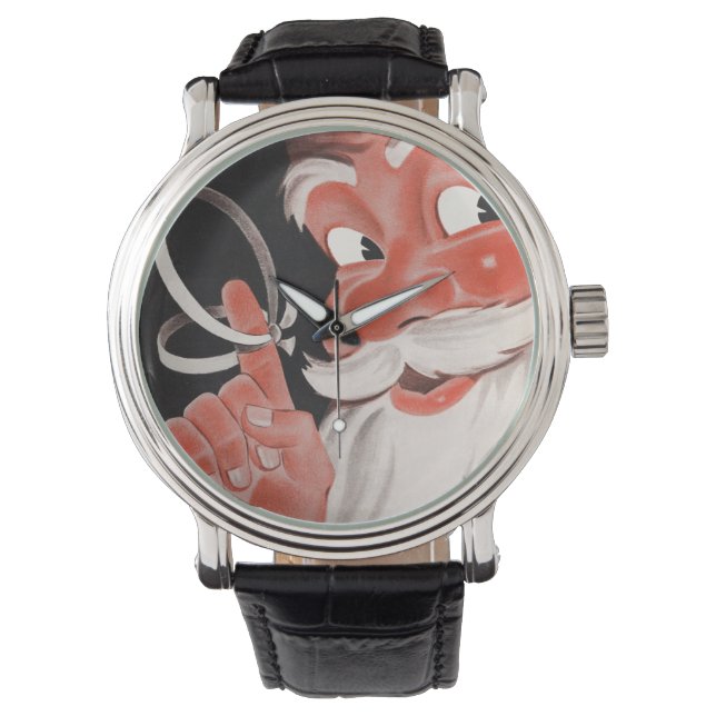 Vintage Tomte med påminnelsessträng på fingret Armbandsur (Framsida)