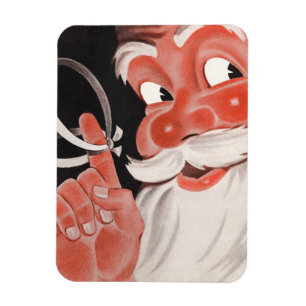 Vintage Tomte med påminnelsessträng på fingret Magnet