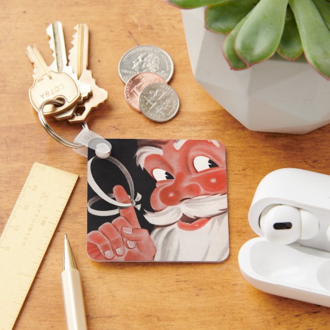 Vintage Tomte med påminnelsessträng på fingret Nyckelring (Skrivbord)