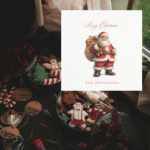 Vintage Tomte Personlig God Jul Pappersservett