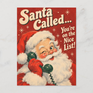 Vintage Tomte Ringde Snälla Listan Jul Helg Vykort