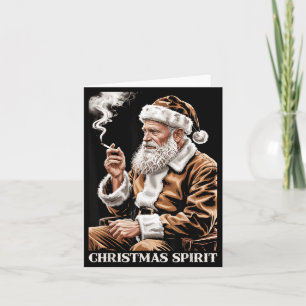 Vintage Tomte Rökande Cigaret Roligt Jul Kort