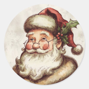 Vintage Tomte Runt Klistermärke