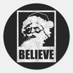Vintage Tomte Tro Retro Jul I Juli Runt Klistermärke