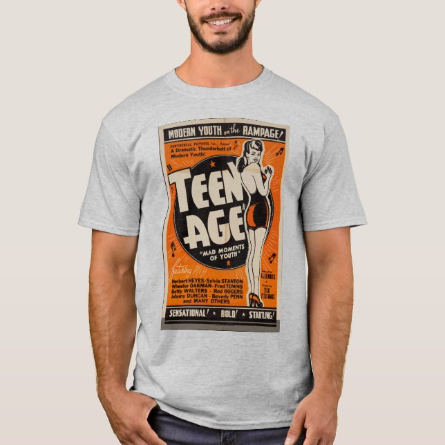 Vintage ”Tonåring” Retro Filmsaffdesign T Shirt (Framsida)