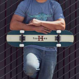 Vintage Tone Teal Skateboard med Namn HAMbyWG