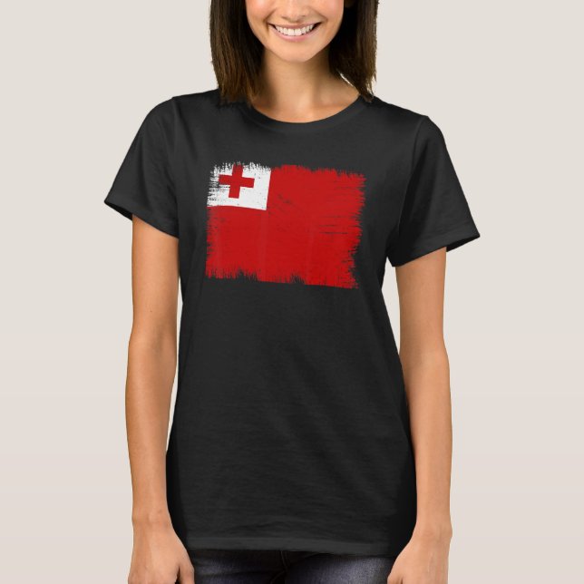 Vintage Tonga Flagga Tongan Independence day T Shirt (Framsida)