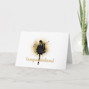 Vintage Top hat Dancer Grattis Hälsning Kort