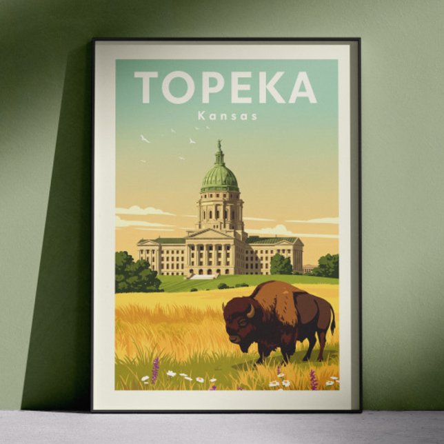 Vintage Topeka Kansas Poster (Skapare uppladdad)