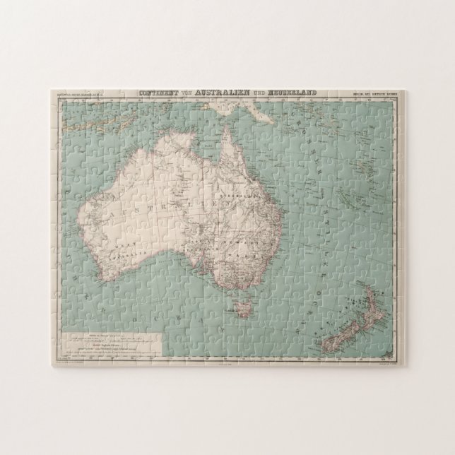 Vintage Topografiska Karta i Australien (1868) Pussel (Horisontell)