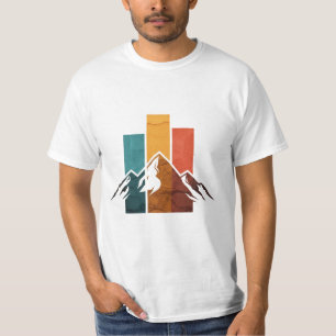 Vintage toppar och retro bergslandskap t shirt