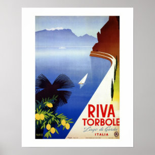 Vintage Torbole Riva Sjö Garda Italienskt resande Poster