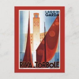 Vintage Torbole Riva Sjö Garda Italienskt resande Vykort