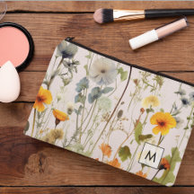 Vintage Torkade blommor MönterFeminin monogrammat