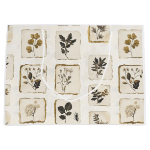 Vintage torkade pressade vilda blommor örter botan