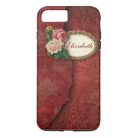 Vintage Torn Red Damask and Ro Personlig