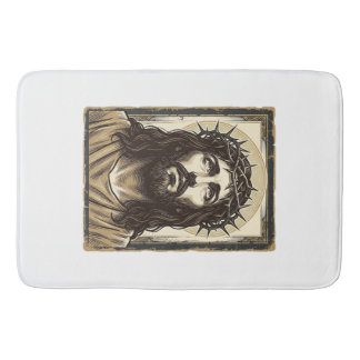 Vintage törnekrona religiös porträtt badrumsmatta