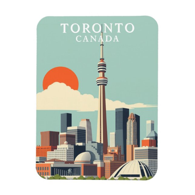 Vintage Toronto Canada Travel Souvenir Magnet (Vertikal)