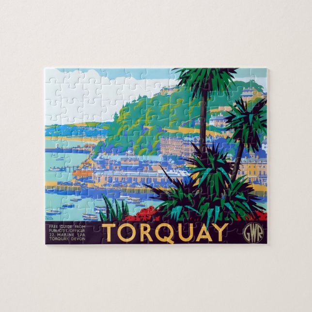 Vintage Torquay-affisch Pussel (Horisontell)
