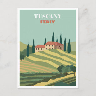 Vintage Toscana Italien italiensk villa retro reso Vykort
