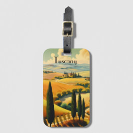 Vintage Toscana Landsbygd Anpassad Text Bagagebricka