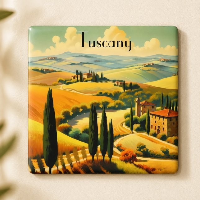 Vintage Toscana Landsbygd Anpassad Text Magnet (Skapare uppladdad)