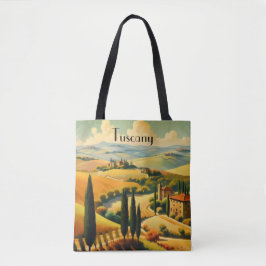 Vintage Toscana Landsbygd Anpassad Text Tygkasse