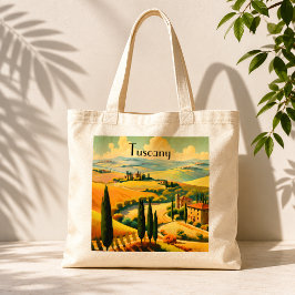 Vintage Toscana Landsbygd Anpassad Text Tygkasse