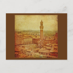 Vintage Toscana, medeltida Siena Vykort