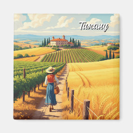 Vintage Toskana Italien Countryside Magnet