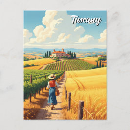 Vintage Toskana Italien Countryside Vykort