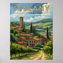 Vintage Toskana Travel Poster