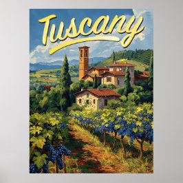 Vintage Toskana Travel Poster