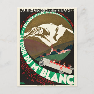 Vintage Tour Du Mont Blanc Mountain Travel Vykort