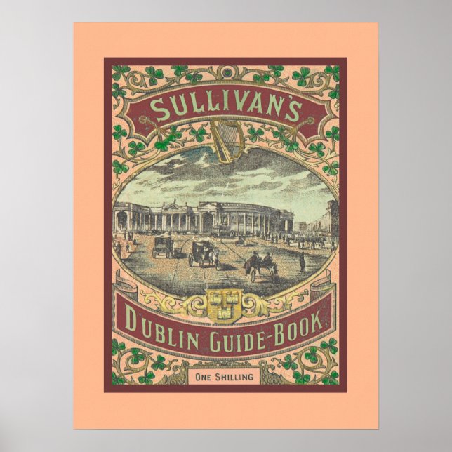 Vintage Tourist Guide to Dublin Ireland Travel Poster (Framsidan)