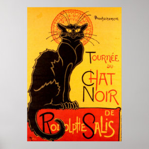 Vintage Tournee de Chatta Noir - Black Cat Poster
