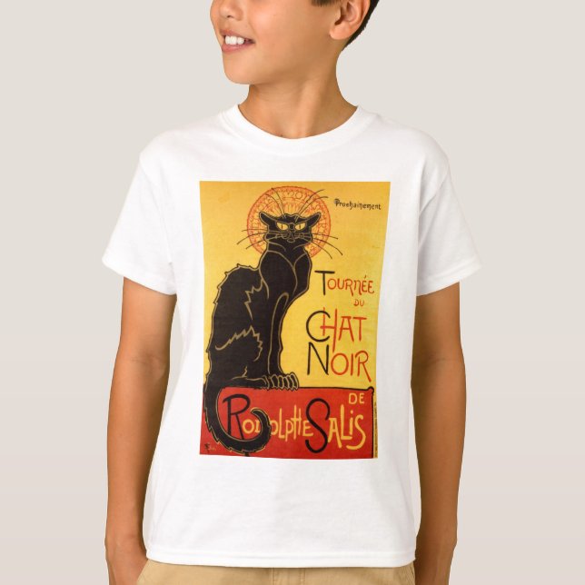 Vintage Tournee de Chatta Noir Black Cat Tee (Framsida)
