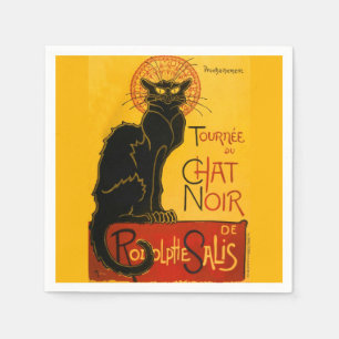 Vintage Tournée Du Chatta Noir Theophile Steinlen Pappersservett